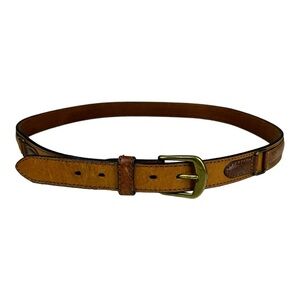 Mens Brown Leather Belt featuring a sturdy Solid Brass Buckle‎ Size 48 Workwear